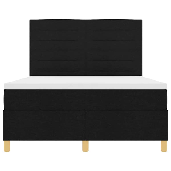 LED Boxspringbett mit Matratze 160x200 cm Schwarz
