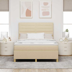 LED Boxspringbett Creme 160x200 cm