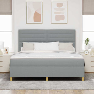 LED Boxspringbett mit Matratze Hellgrau 180x200