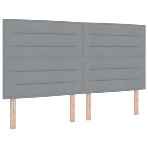 LED Boxspringbett mit Matratze Hellgrau 180x200