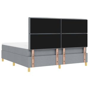 LED Boxspringbett mit Matratze Hellgrau 180x200