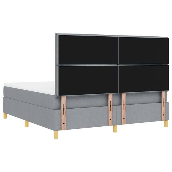 LED Boxspringbett mit Matratze Hellgrau 180x200