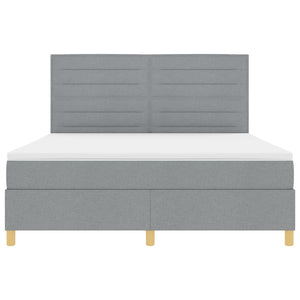 LED Boxspringbett mit Matratze Hellgrau 180x200