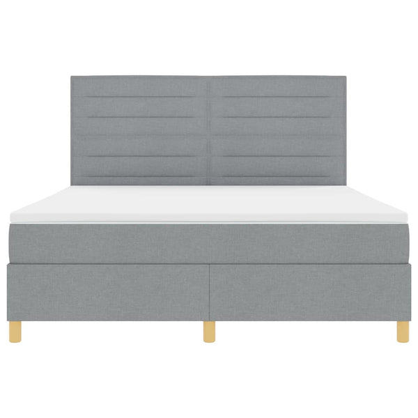 LED Boxspringbett mit Matratze Hellgrau 180x200