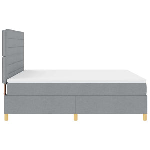 LED Boxspringbett mit Matratze Hellgrau 180x200