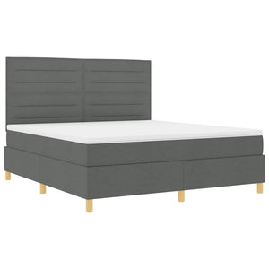 LED Boxspringbett mit Matratze 180x200 Dunkelgrau