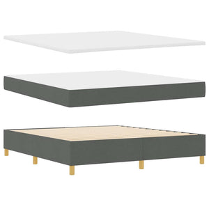 LED Boxspringbett mit Matratze 180x200 Dunkelgrau