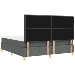 LED Boxspringbett mit Matratze 180x200 Dunkelgrau