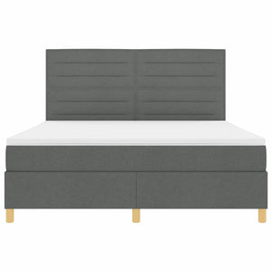 LED Boxspringbett mit Matratze 180x200 Dunkelgrau