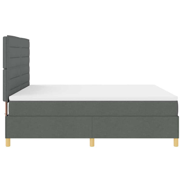 LED Boxspringbett mit Matratze 180x200 Dunkelgrau