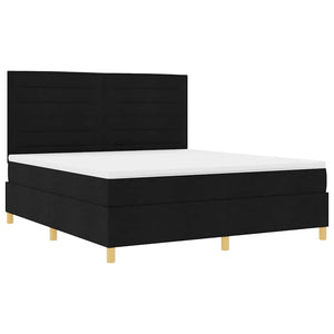 LED Boxspringbett mit Matratze 180x200 cm Schwarz