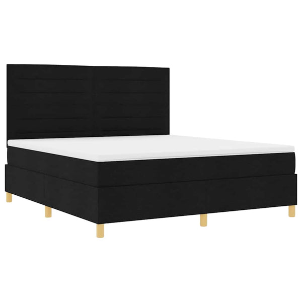 LED Boxspringbett mit Matratze 180x200 cm Schwarz