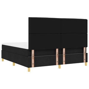 LED Boxspringbett mit Matratze 180x200 cm Schwarz