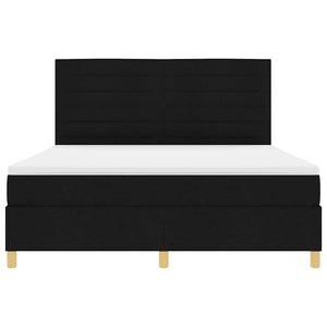 LED Boxspringbett mit Matratze 180x200 cm Schwarz