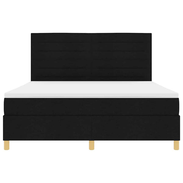 LED Boxspringbett mit Matratze 180x200 cm Schwarz