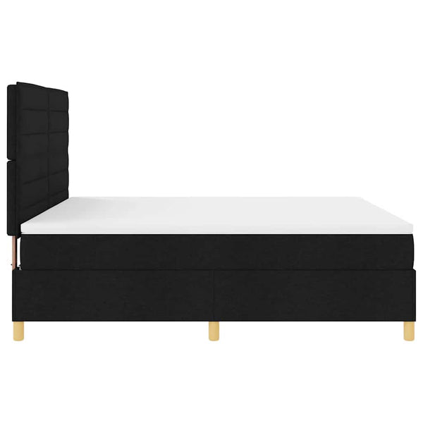 LED Boxspringbett mit Matratze 180x200 cm Schwarz