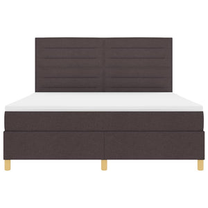 vidaXL Lit double tapissier à LED avec matelas Marron foncé 180 x 200 cm Tissu