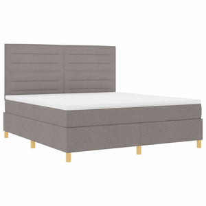 vidaXL Lit coffre à LED avec matelas taupe 180 x 200 cm Tissu