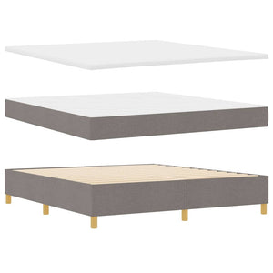 vidaXL Lit coffre à LED avec matelas taupe 180 x 200 cm Tissu