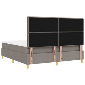 vidaXL Lit coffre à LED avec matelas taupe 180 x 200 cm Tissu