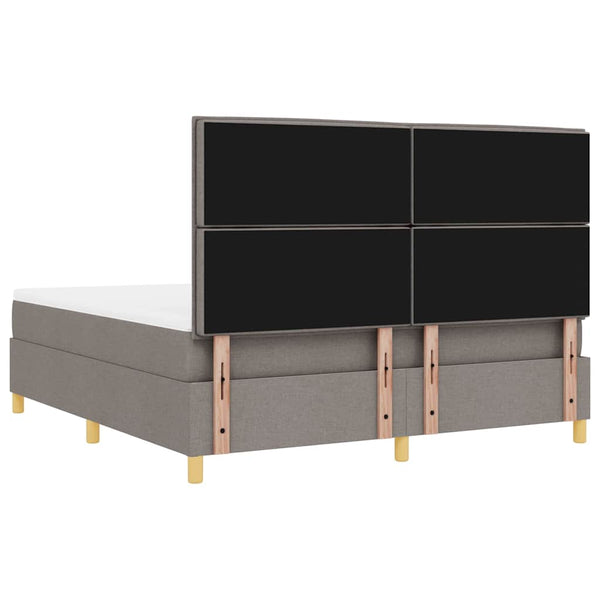 vidaXL Lit coffre à LED avec matelas taupe 180 x 200 cm Tissu