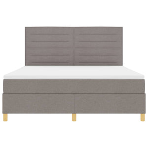 vidaXL Lit coffre à LED avec matelas taupe 180 x 200 cm Tissu