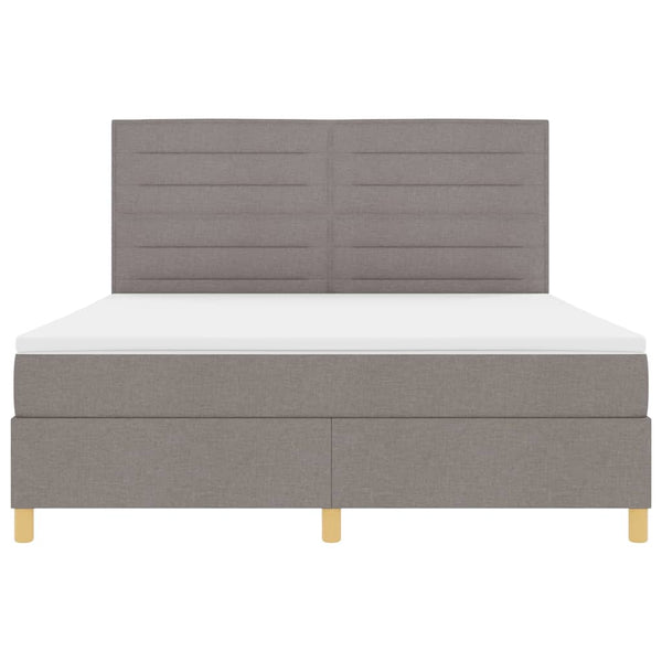 vidaXL Lit coffre à LED avec matelas taupe 180 x 200 cm Tissu