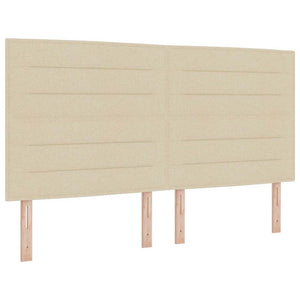 LED Boxspringbett Creme mit Matratze 180x200 cm