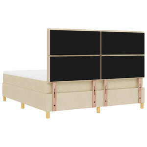 LED Boxspringbett Creme mit Matratze 180x200 cm