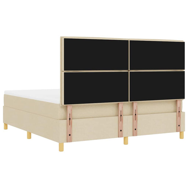 LED Boxspringbett Creme mit Matratze 180x200 cm