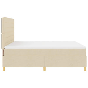 LED Boxspringbett Creme mit Matratze 180x200 cm