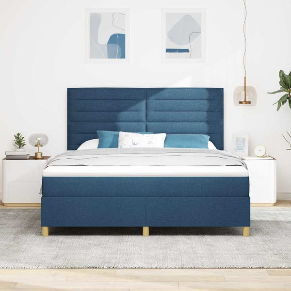 LED Boxspringbett Blau 180x200 cm