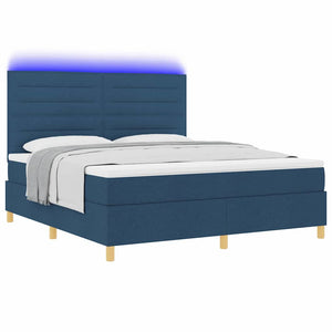 LED Boxspringbett Blau 180x200 cm