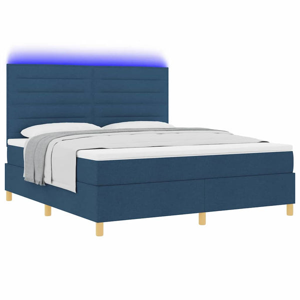 LED Boxspringbett Blau 180x200 cm
