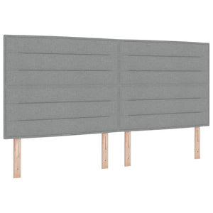 vidaXL Lit tapissier LED avec matelas Gris clair 200 x 200 cm Tissu