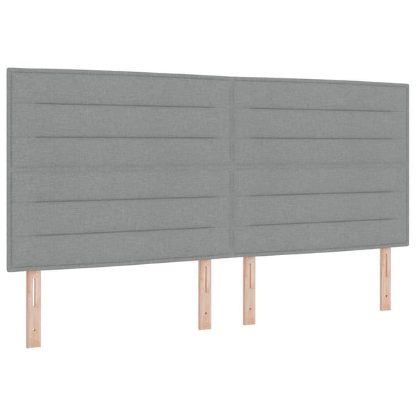 vidaXL Lit tapissier LED avec matelas Gris clair 200 x 200 cm Tissu