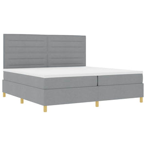vidaXL Lit tapissier LED avec matelas Gris clair 200 x 200 cm Tissu