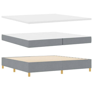 vidaXL Lit tapissier LED avec matelas Gris clair 200 x 200 cm Tissu