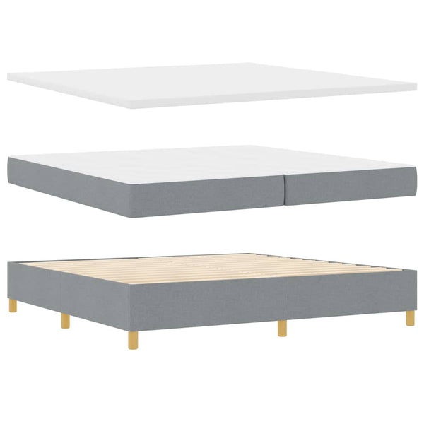 vidaXL Lit tapissier LED avec matelas Gris clair 200 x 200 cm Tissu