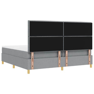 vidaXL Lit tapissier LED avec matelas Gris clair 200 x 200 cm Tissu