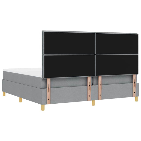 vidaXL Lit tapissier LED avec matelas Gris clair 200 x 200 cm Tissu