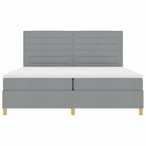 vidaXL Lit tapissier LED avec matelas Gris clair 200 x 200 cm Tissu