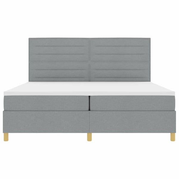 vidaXL Lit tapissier LED avec matelas Gris clair 200 x 200 cm Tissu