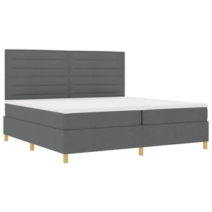 LED Boxspringbett mit Matratze 200x200 cm Dunkelgrau