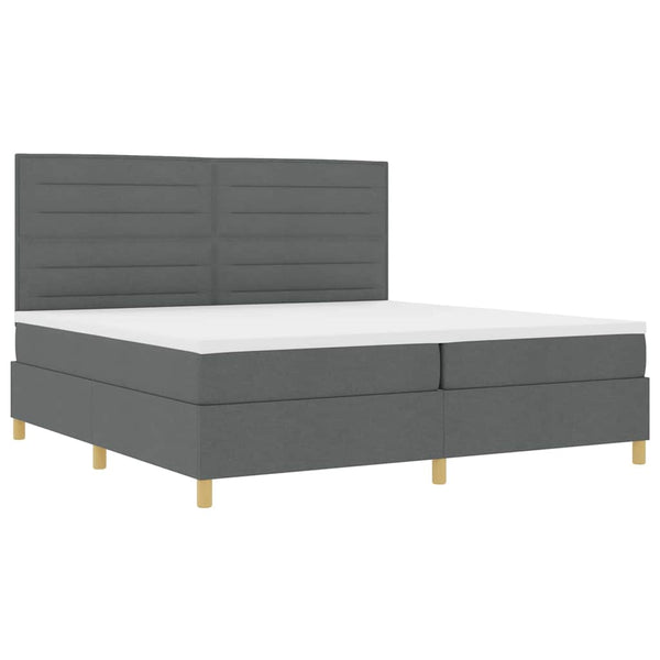 LED Boxspringbett mit Matratze 200x200 cm Dunkelgrau
