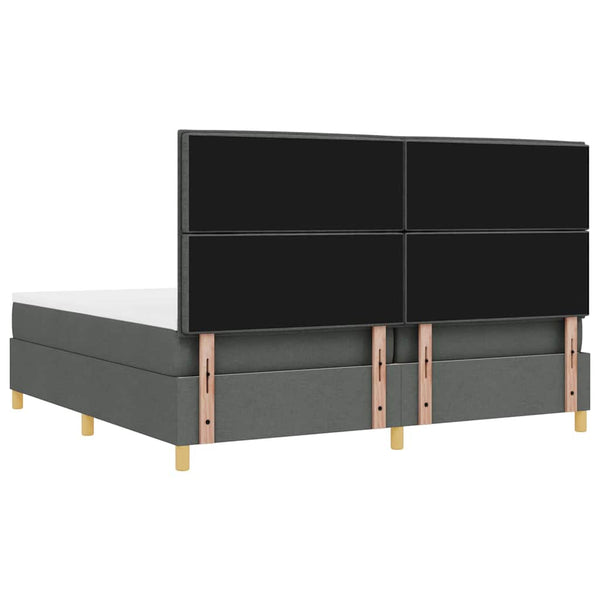 LED Boxspringbett mit Matratze 200x200 cm Dunkelgrau