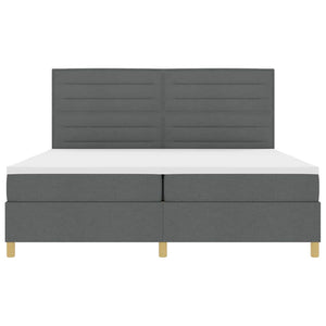 LED Boxspringbett mit Matratze 200x200 cm Dunkelgrau