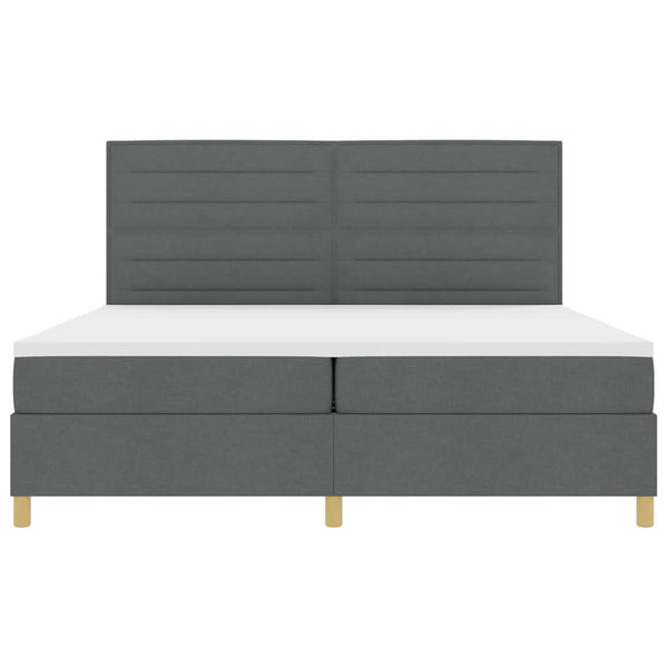 LED Boxspringbett mit Matratze 200x200 cm Dunkelgrau