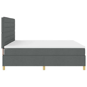 LED Boxspringbett mit Matratze 200x200 cm Dunkelgrau