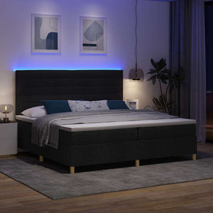 LED Boxspringbett mit Matratze 200x200 cm Schwarz